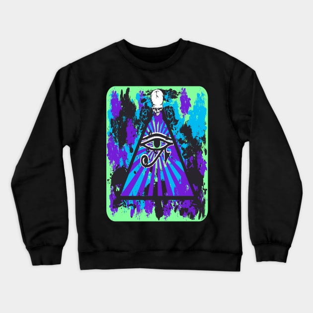 All Seeing Skull Crewneck Sweatshirt by MojonMan